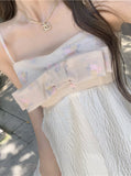 LOURDASPREC-Vacation Outfits Ins Style Lace Tutu Summer White Princess Short Dress For Dating