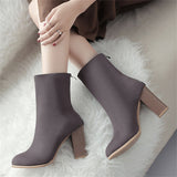 LOURDASPREC-new trends shoes seasonal shoes Back Zipper Pointed Toe Casual Mid-tube Women's Boots