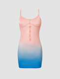 LOURDASPREC-Vacation Outfits Ins Style Gradient Color Cami Dress
