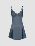 LOURDASPREC-Vacation Outfits Ins Style Lace-stitching Split Cami Dress