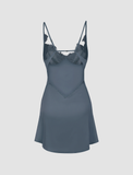 LOURDASPREC-Vacation Outfits Ins Style Lace-stitching Split Cami Dress