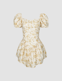 LOURDASPREC-Vacation Outfits Ins Style Floral-print Corset Mini Dress
