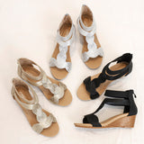 LOURDASPREC-New Fashion Summer Beach Shoes Sandals Women's Summer Large Size Skinny Back Zipper Sandals