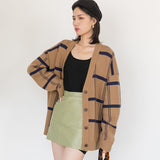 Lourdasprec business casual outfits Autumn and Winter New Mid-Length Wool Sweater Coat Striped Sweater Wool Cardigan Women's Processing Customization Small Batch