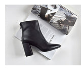 LOURDASPREC-new trends shoes seasonal shoes Thick heel square toe barefoot boots