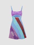 LOURDASPREC-Vacation Outfits Ins Style Multicolor Cut-out Dress