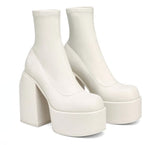 LOURDASPREC-new trends shoes seasonal shoes Chunky Heels Zipper Platform Boots