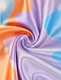 LOURDASPREC-Vacation Outfits Ins Style Multicolor Cross Neck Slit Dress