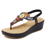 LOURDASPREC-New Fashion Summer Beach Shoes Sandals Women's Ethnic Style Beach Bohemian Vintage Sandals