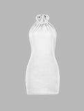 LOURDASPREC-Vacation Outfits Ins Style Solid Halter Sleeveless Dress