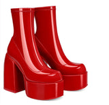 LOURDASPREC-new trends shoes seasonal shoes Chunky Heels Zipper Platform Boots
