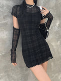 LOURDASPREC-Vacation Outfits Ins Style Plaid Ruffled Three-piece Dress