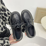 LOURDASPREC-new trends shoes seasonal shoes Lace Student Single Shoes Winter