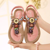 LOURDASPREC-New Fashion Summer Beach Shoes Sandals Women's Summer Ethnic Style Thailand Travel Beach Bohemian Vintage Sandals