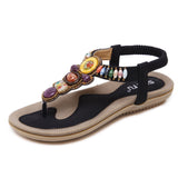 LOURDASPREC-New Fashion Summer Beach Shoes Sandals Women's Summer Ethnic Style Thailand Travel Beach Bohemian Vintage Sandals