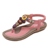 LOURDASPREC-New Fashion Summer Beach Shoes Sandals Women's Summer Ethnic Style Thailand Travel Beach Bohemian Vintage Sandals