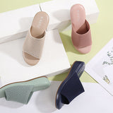 LOURDASPREC-new trends shoes seasonal shoes Fashion Flying Weave Wedge Sandals