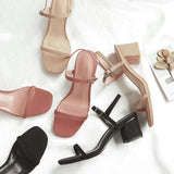 LOURDASPREC-new trends shoes seasonal shoes Round toe chunky heel ladies sandals