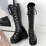 LOURDASPREC-WOMEN'S SHOES CASUAL SHOES VERSATILE SHOES DARKNESS PUNK BOOTS