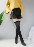 Lourdasprec 2023 Fashion Runway Crystal Stretch Fabric Sock Over-the-Knee Boot Thigh High Pointed Toe Woman Stiletto Heel Shoes