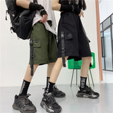 Lourdasprec Loose Cargo Shorts Women Large Pocket Harajuku Japan Shorts Girl Couple Korean Ulzzang Trendy Street Summer Hip Hop Shorts Girl