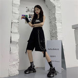 Lourdasprec Loose Cargo Shorts Women Large Pocket Harajuku Japan Shorts Girl Couple Korean Ulzzang Trendy Street Summer Hip Hop Shorts Girl