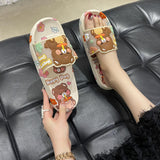 LOURDASPREC-New Fashion Summer Beach Shoes Sandals Charming Plastic Home Indoor Cute Dormitory Sandals