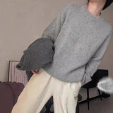 fall 2024 fashion trends Cashmere Sweater Women's Sweater Loose Lazy Style Pure Cashmere Sweater round Neck Autumn and Winter New Thickened Long Sleeve Sweater