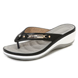 LOURDASPREC-New Fashion Summer Beach Shoes Sandals Women's Buckle Beach Summer Wedge Fashion Sandals