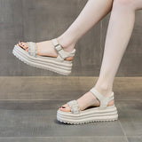 LOURDASPREC-New Fashion Summer Beach Shoes Sandals Platform Roman Fairy Summer Wind Increased Sandals