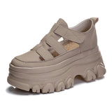 LOURDASPREC-New Fashion Summer Beach Shoes Sandals Women's Platform Summer Height Increasing Insole Velcro Sports Roman Sandals