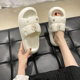 LOURDASPREC-New Fashion Summer Beach Shoes Sandals Feeling Fresh Pearl Flower Series Platform Soft Sandals