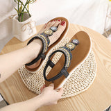 LOURDASPREC-New Fashion Summer Beach Shoes Sandals Women's Ethnic Style Beach Seaside Bohemian Retro Sandals