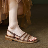 LOURDASPREC-New Fashion Summer Beach Shoes Sandals Women's Flat Mesh Open Toe Roman Style Sandals