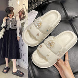 LOURDASPREC-New Fashion Summer Beach Shoes Sandals Feeling Fresh Pearl Flower Series Platform Soft Sandals