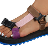 LOURDASPREC-New Fashion Summer Beach Shoes Sandals Women's Size Summer Thick Bottom Color Matching Velcro Sandals