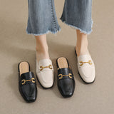 LOURDASPREC-New Fashion Summer Beach Shoes Sandals Women's Closed Toe Half Outer Wear Spring French Joker Slippers