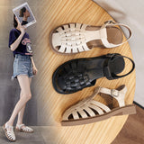 LOURDASPREC-New Fashion Summer Beach Shoes Sandals Women's Retro Easy Matching Increased Big Head Sandals