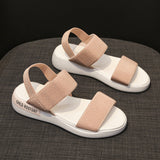 LOURDASPREC-New Fashion Summer Beach Shoes Sandals Women's Elastic Summer Flat For Outdoors Fairy Sandals