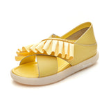 LOURDASPREC-New Fashion Summer Beach Shoes Sandals Women's Soft Bottom Surface Pumps Open Toe Height Sandals