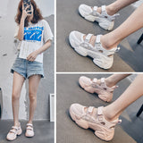 LOURDASPREC-New Fashion Summer Beach Shoes Sandals Women's Fashionable Breathable Mesh Platform Height Increasing Sandals