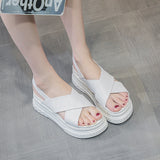 LOURDASPREC-New Fashion Summer Beach Shoes Sandals Women's Cross Fashion Trendy Outside Peep Toe Sandals