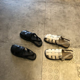 LOURDASPREC-New Fashion Summer Beach Shoes Sandals Women's Woven Roman Outer Wear Summer British Sandals