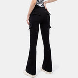 avant garde dress to impress New Wide-Leg Pants Tight Nude Hip Lifting Overalls Flared Pants High Waist Micro-Pull Yoga Trousers