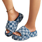 LOURDASPREC-New Fashion Summer Beach Shoes Sandals Women's Summer Wedge Platform Beggar Beach Outdoor Denim Men's Shoes