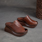 LOURDASPREC-New Fashion Summer Beach Shoes Sandals Women's Peep Toe Retro Platform Comfort And Casual Shoes