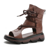 LOURDASPREC-New Fashion Summer Beach Shoes Sandals Women's Thick Bottom Soft Wedge Retro Summer Sandals