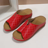 LOURDASPREC-New Fashion Summer Beach Shoes Sandals Women's Plus Size Wedge Peep Toe Platform Outer Sandals
