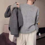 fall 2024 fashion trends Cashmere Sweater Women's Sweater Loose Lazy Style Pure Cashmere Sweater round Neck Autumn and Winter New Thickened Long Sleeve Sweater