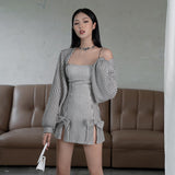 fashion outfits Autumn Fashion Trendy Women's Clothing New Strap off-Shoulder Slim Hip Striped Dress